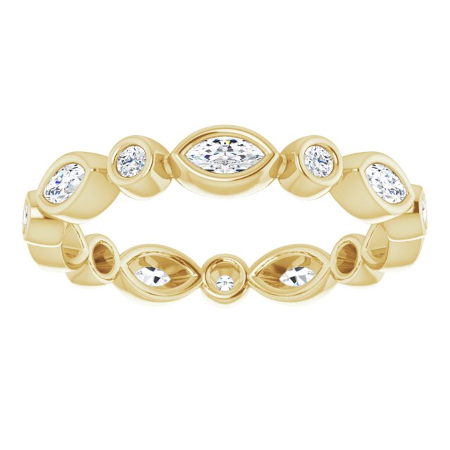 0.64 ct. Bezel Set Marquise & Round Diamond Eternity Band-VIRABYANI
